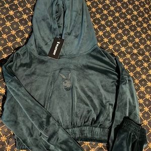 NWT cropped playboy hoodie OPEN TO OFFERS